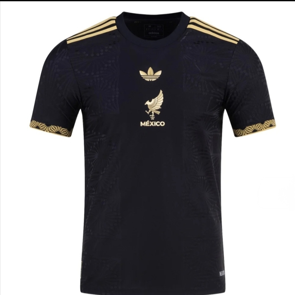 Mexico National Team Adidas 2025 Black and Gold Home Jersey